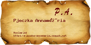 Pjeczka Annamária névjegykártya
